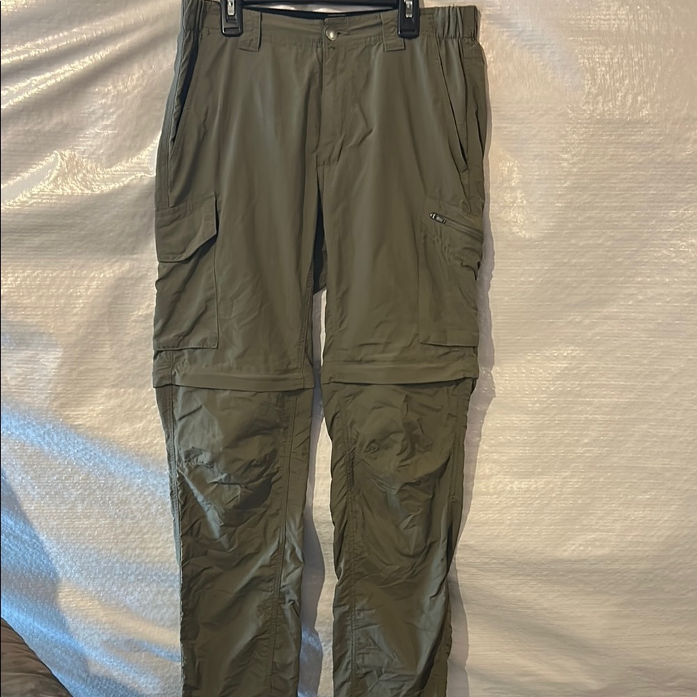 Columbia Green Convertible Cargo Pants with Zip-Off Legs